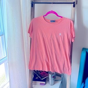 Peaches color Crew neck T-Shirt